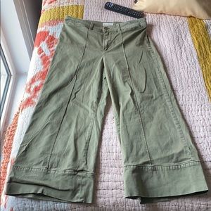 Anthropologie Cropped Flare Chinos